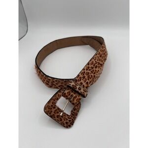Accessories by Pearl Leopard Hair Print Belt Genuine Leather‎ Hair Calf Size L